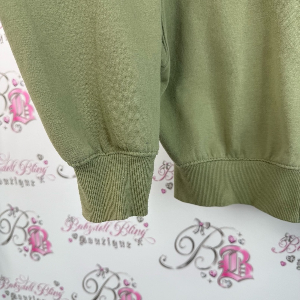 Ardene cropped sweater hoodie Olive Green Women's Cropped Hoodie Jacket - Picture 7 of 13